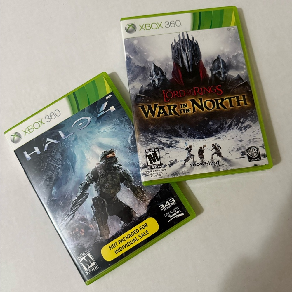 Video Game Bundle X Box 360 - Halo 4 and Lord of the Rings: War in the North